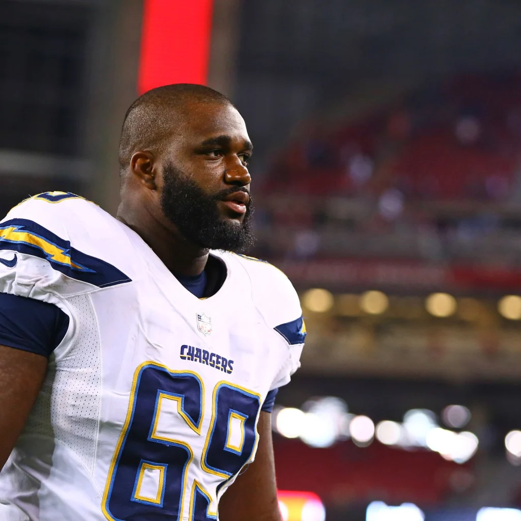 About Us 5 Football player in a Chargers jersey