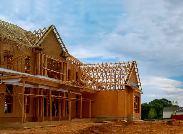 Siding Replacement GRIMESLAND NC 2 Wood framing of a new house under construction