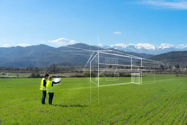 A Step-by-Step Guide: How to Choose the Perfect Lot for Your New Home 4 Two people reviewing a new home site on open land