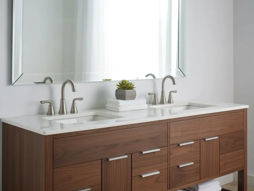 Custom Bathroom Vanity with Integrated Storage
