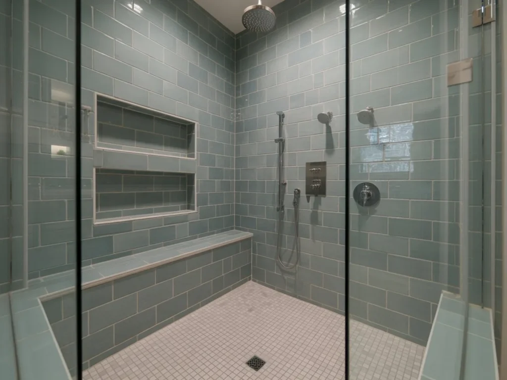 Spacious Curbless Walk-In Shower
